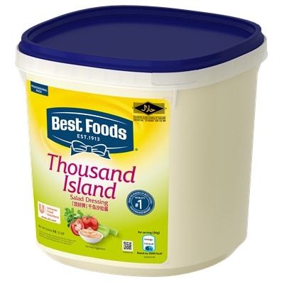 Best Foods Thousand Island Dressing 3L - Best Foods Thousand Island Dressing is made with real tomato and chunky gherkin relish to stay true to the authentic taste of this popular dressing.